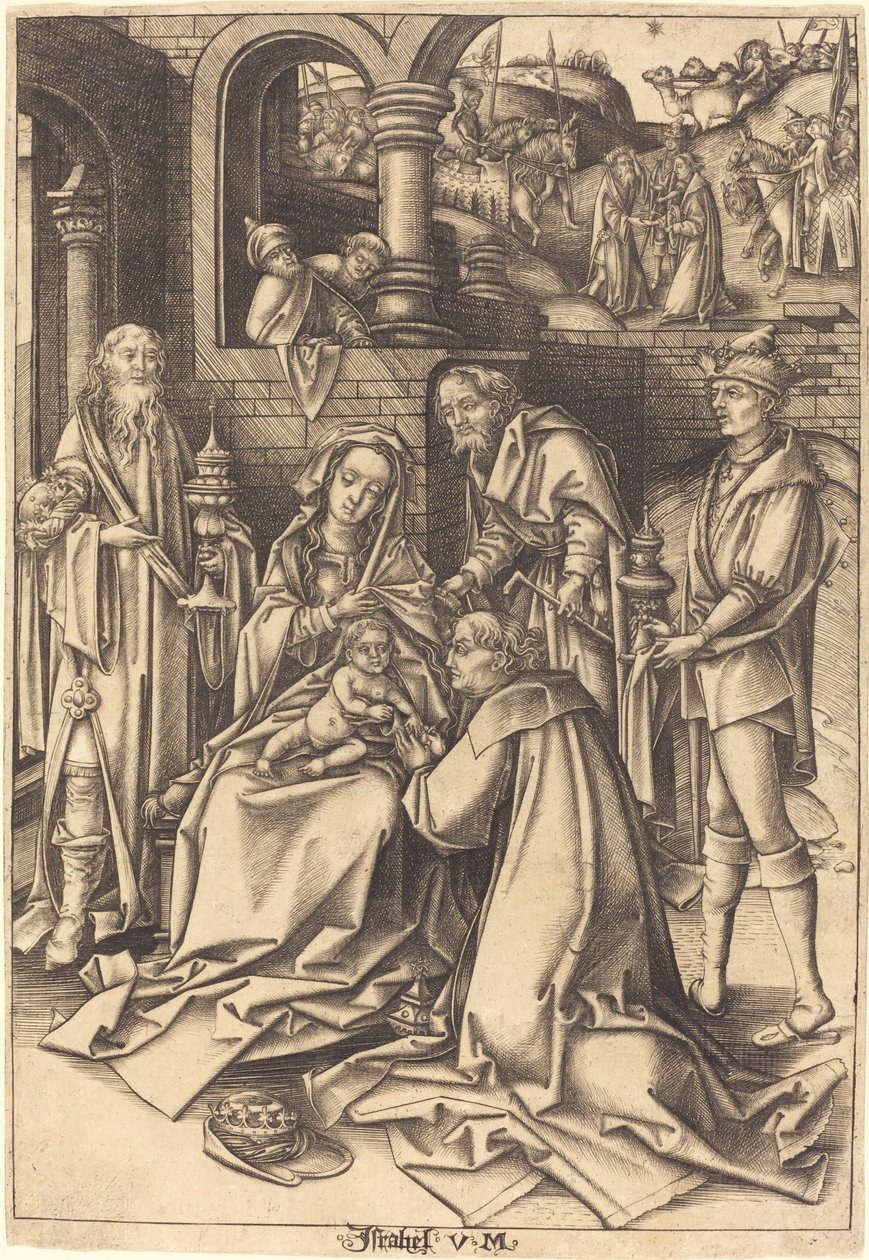 Maagien palvonta tekijältä Israhel van Meckenem after Hans Holbein the Elder