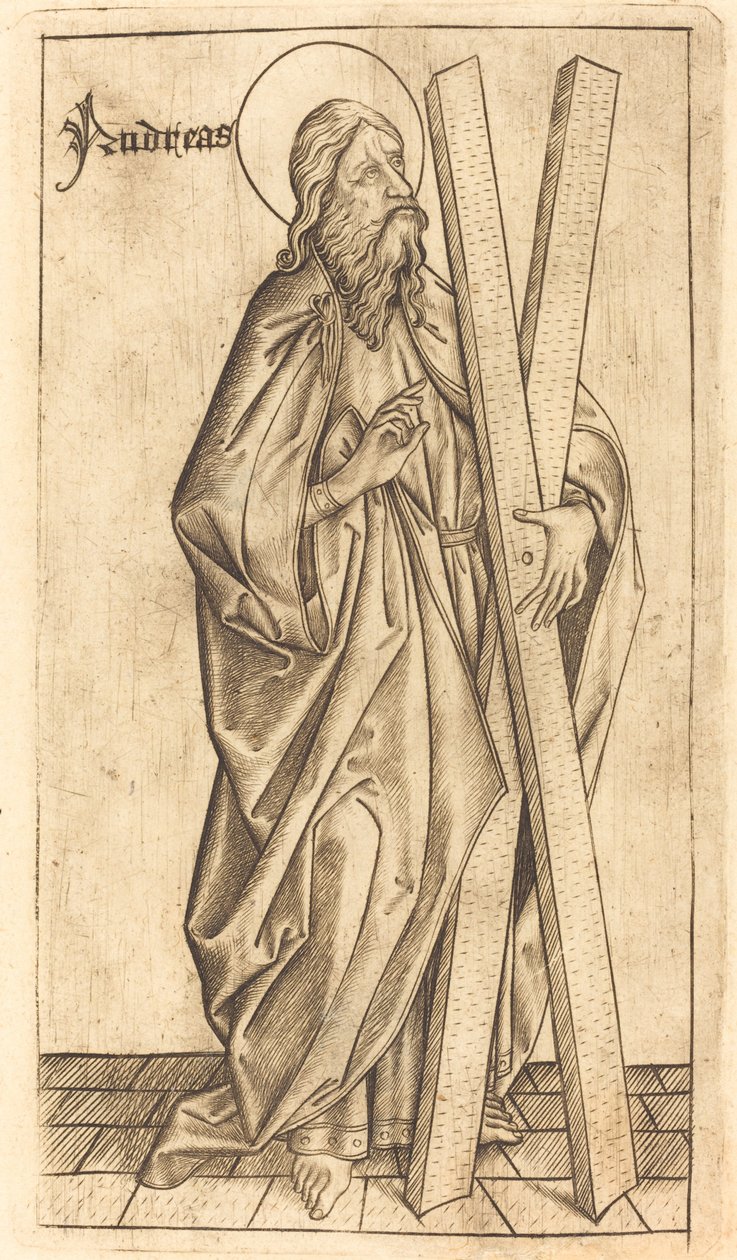 Pyhä Andreas tekijältä Israhel van Meckenem after Master E.S.