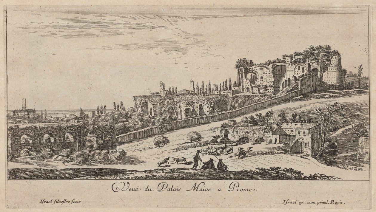 Näkymä Palazzo Maiorille Roomassa tekijältä Israël Silvestre