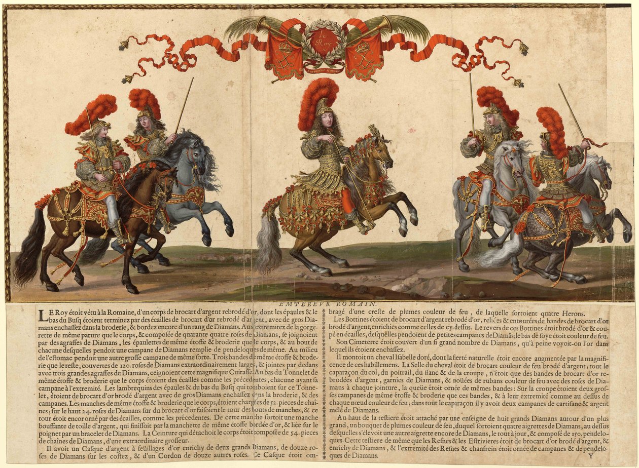 Suuri kavalkadi annettiin Pariisissa 1662, 1670. tekijältä Israël Silvestre the Younger