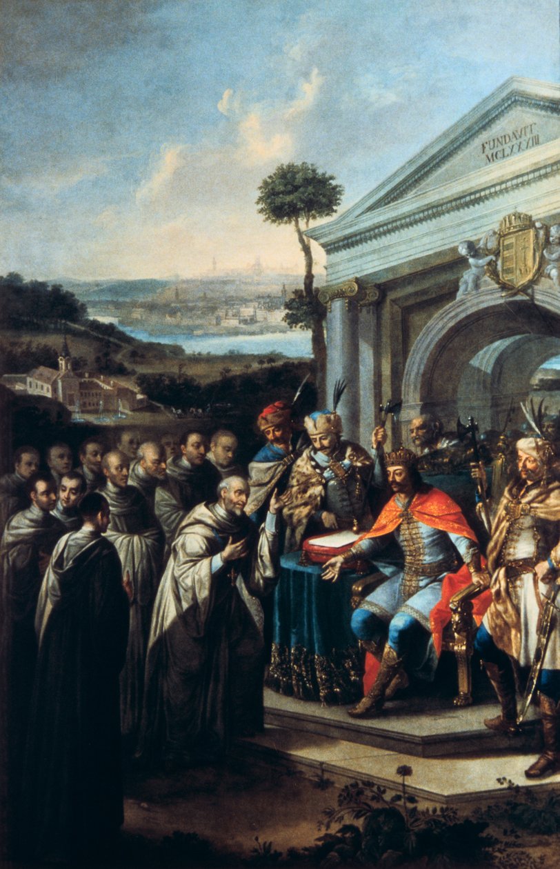 Bela III perusti Sistercian luostarin Szentgotthardiin vuonna 1183 1795-1796 tekijältä Istvan Dorfmeister
