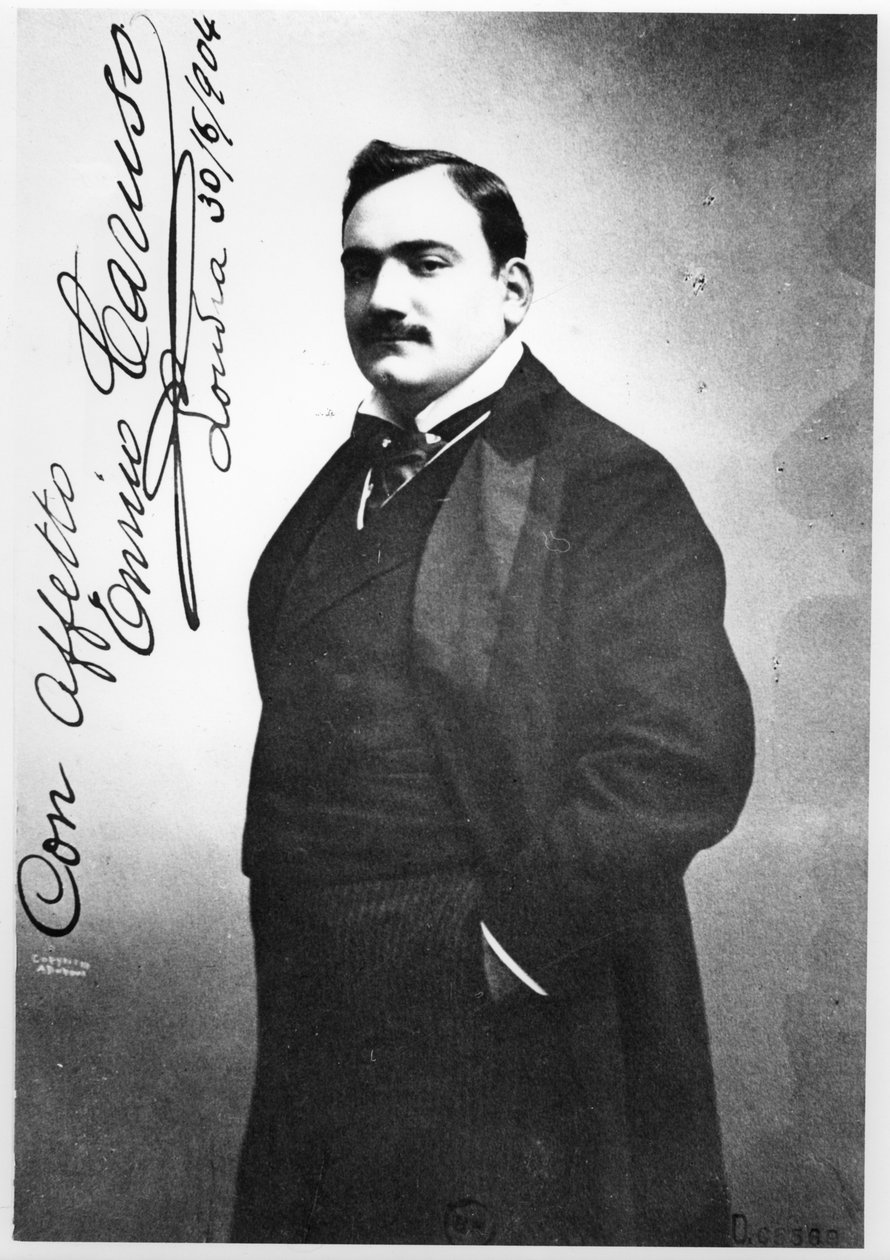 Enrico Caruso (1873-1921) 1904 tekijältä Italian Photographer