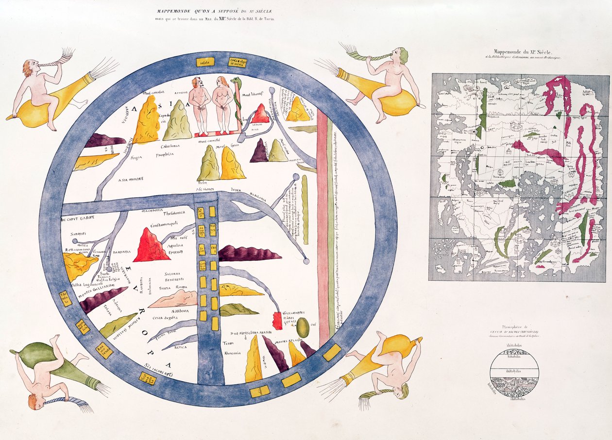 Beatus of Torin mappamundi (käsinvärinen kaiverrus) tekijältä Italian School