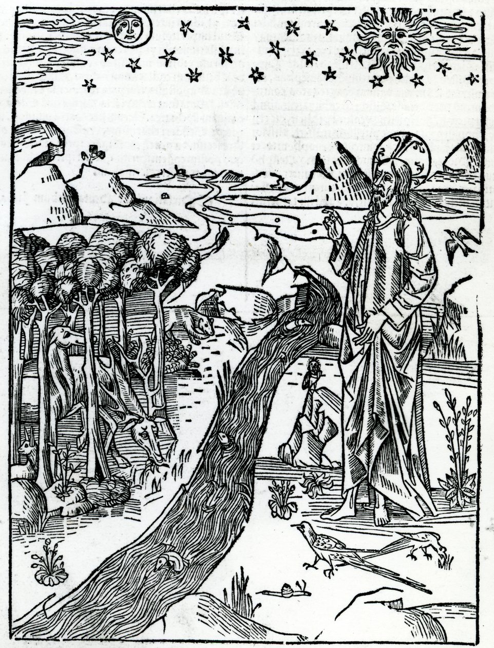 Luominen, Genesiksen ensimmäinen sivu, Lugduni-raamatusta, 1538 tekijältä Italian School