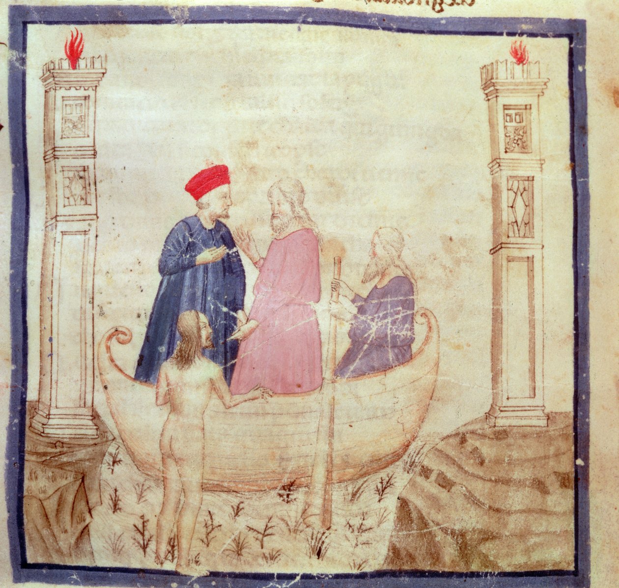 Dante ja Vergilius (70-19 eKr.) helvettiin, Dante Alighierin (1265-1321) jumalallisesta komediasta tekijältä Italian School
