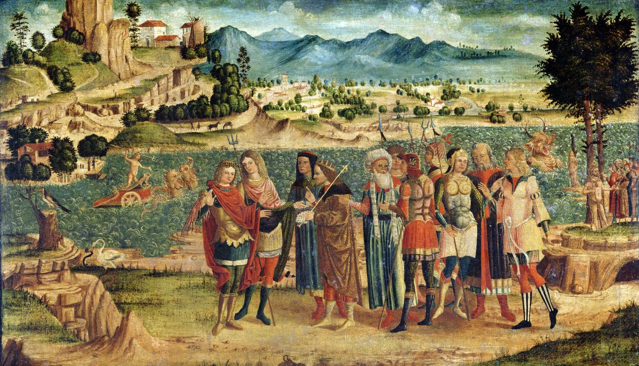 Laomedon kieltäytyy Apollolta ja Poseidonilta palkinnosta, n. 1500 (katso myös 111439) tekijältä Italian School