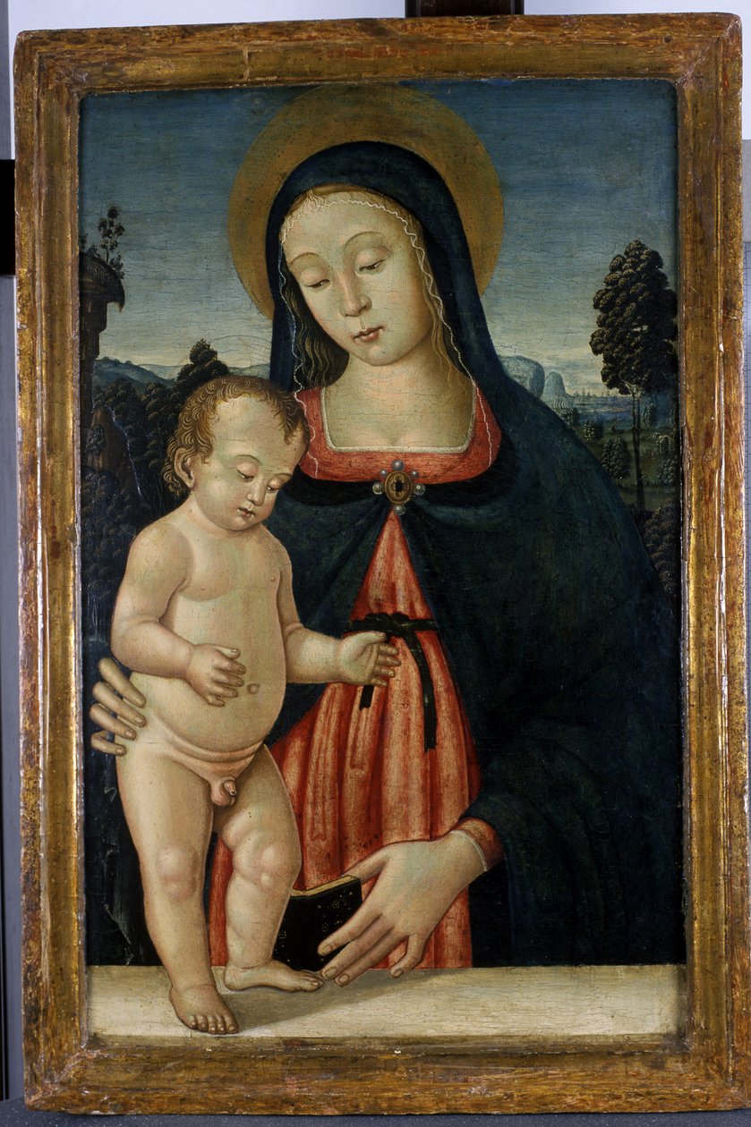 Madonna ja lapsi, n.1500 (tempera poppelipuulla) tekijältä Italian School