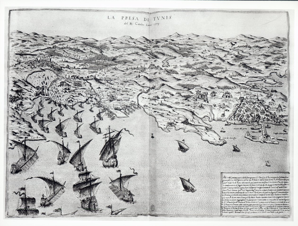 Kartta espanjalaisten Tunisian vallasta vuonna 1573 tekijältä Italian School