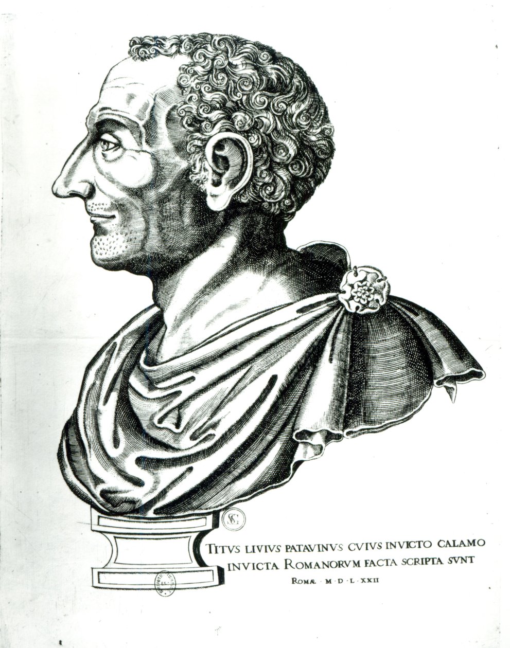 Liviuksena tunnetun Titus Liviuksen muotokuva (59eKr-17jKr), 1622 tekijältä Italian School