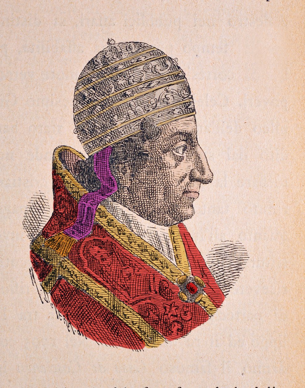 Muotokuva paavi Klemens XI:stä (Clemente tai Clemens) (1700-1721), 1898 (kaiverrus myöhemmällä värityksellä) tekijältä Italian School