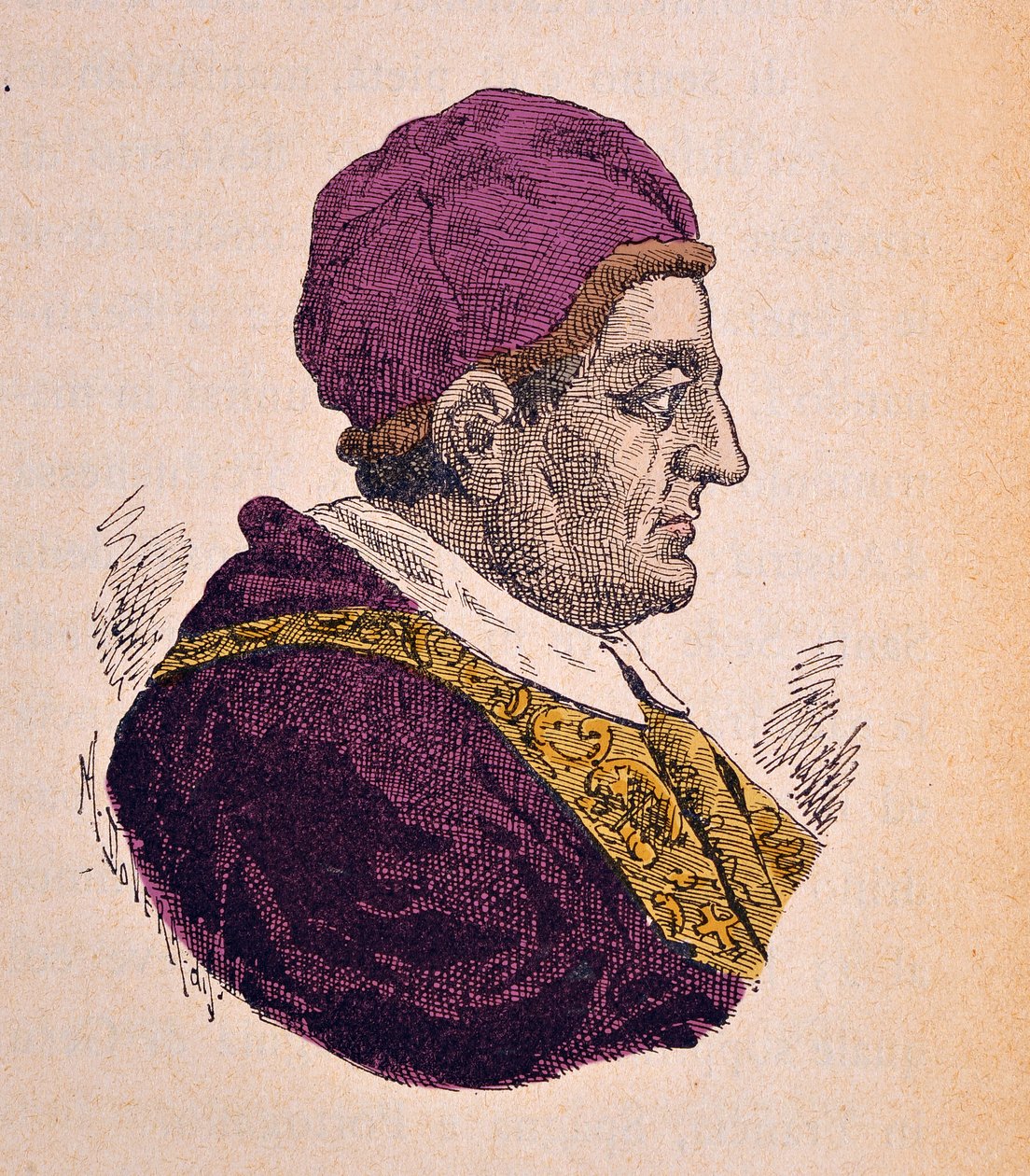 Muotokuva paavi Klemens XIV:stä (Clemente tai Clemens) (1769-1774), 1898 (kaiverrus myöhemmällä värityksellä) tekijältä Italian School
