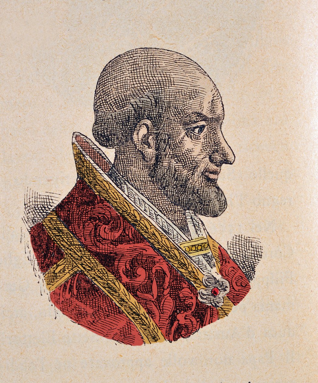 Muotokuva paavi Pie IV:stä (Pius tai Pio) (1559-1565), 1898 (kaiverrus myöhemmällä värityksellä) tekijältä Italian School