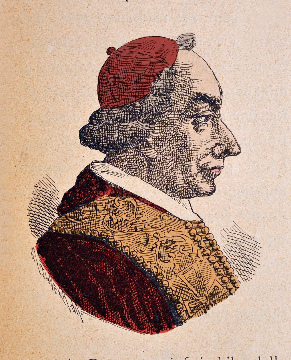 Muotokuva paavi Pie VI:stä (Pius tai Pio tai Giovanni angelo Braschi) (1775-1799), 1898 (kaiverrus myöhemmällä värityksellä) tekijältä Italian School