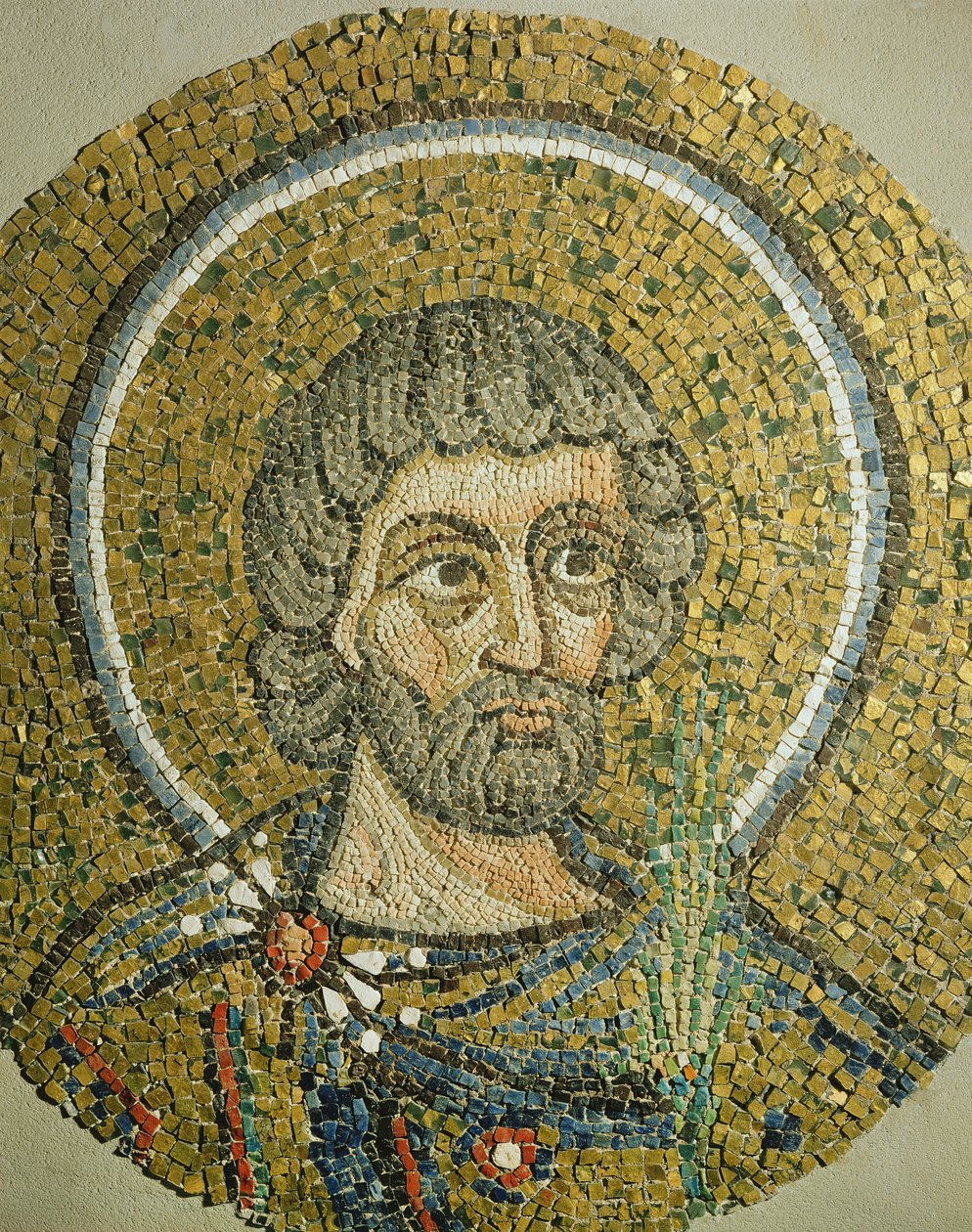Saint Barbaziano: Fragmentti mosaiikista Basilica Ursianasta, entisestä Ravennan katedraalista (mosaiikki) tekijältä Italian School