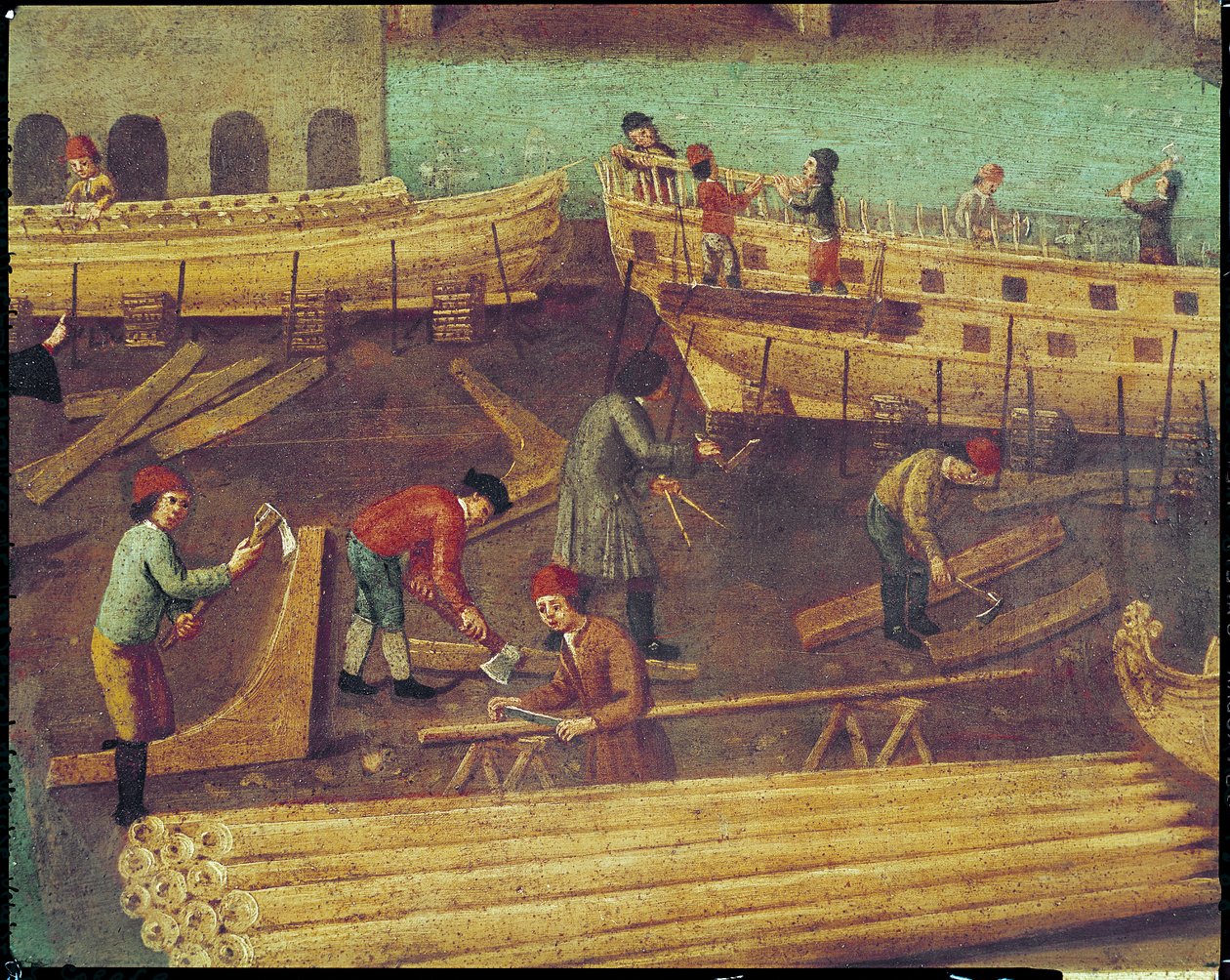 Kyltti Marangoni-laivanrakentajien perheelle, venetsialainen, 1517 tekijältä Italian School