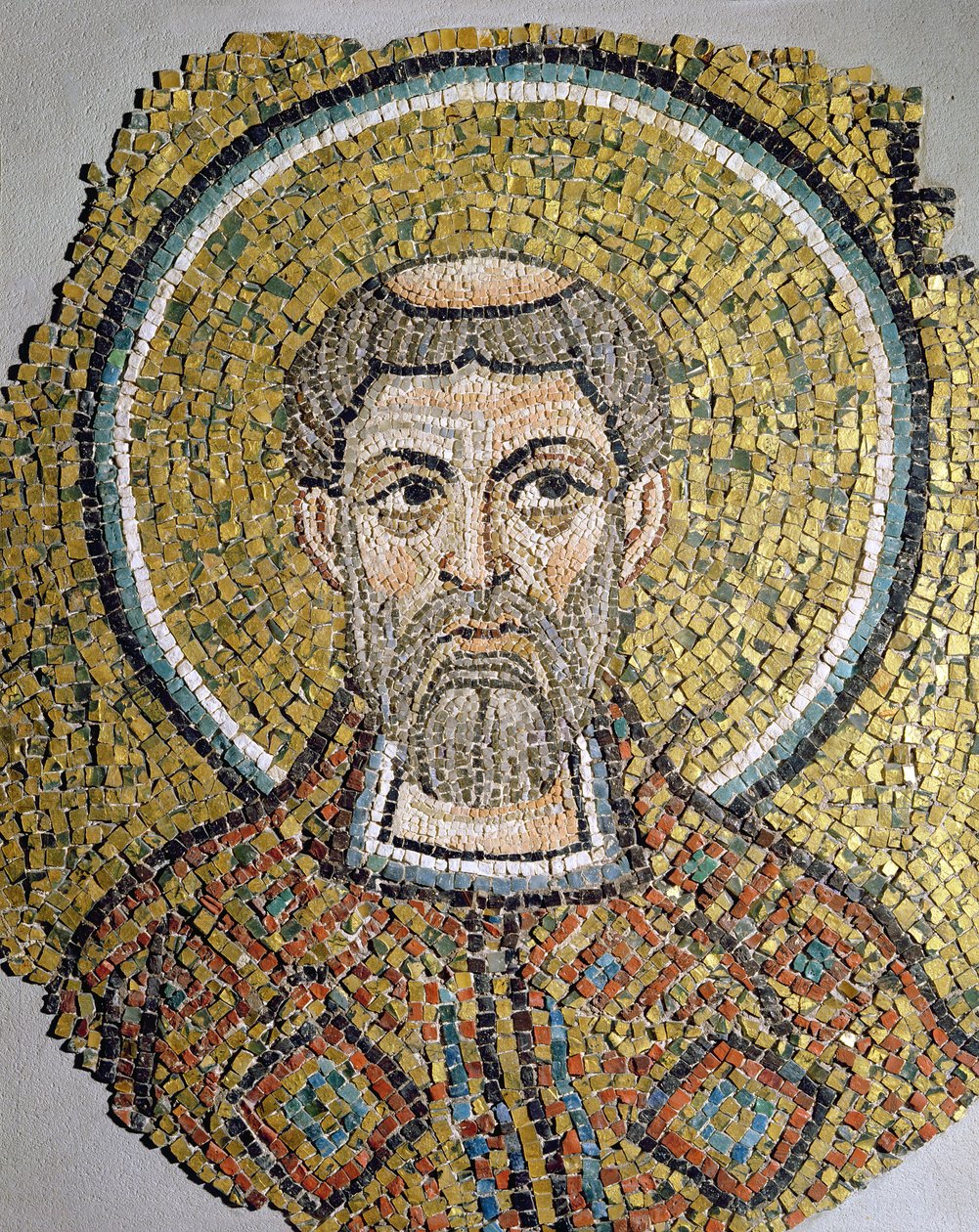 St. Ursicinus: Fragmentti mosaiikista Basilica Ursianasta, entisestä Ravennan katedraalista (mosiac) tekijältä Italian School