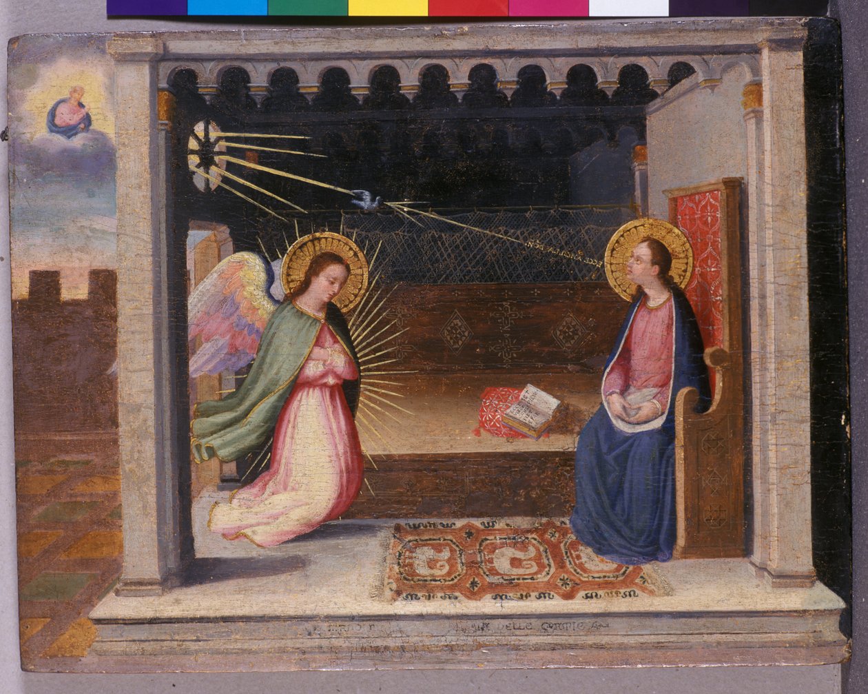 The Annunciation, n. 1500 (tempera puulla) tekijältä Italian School