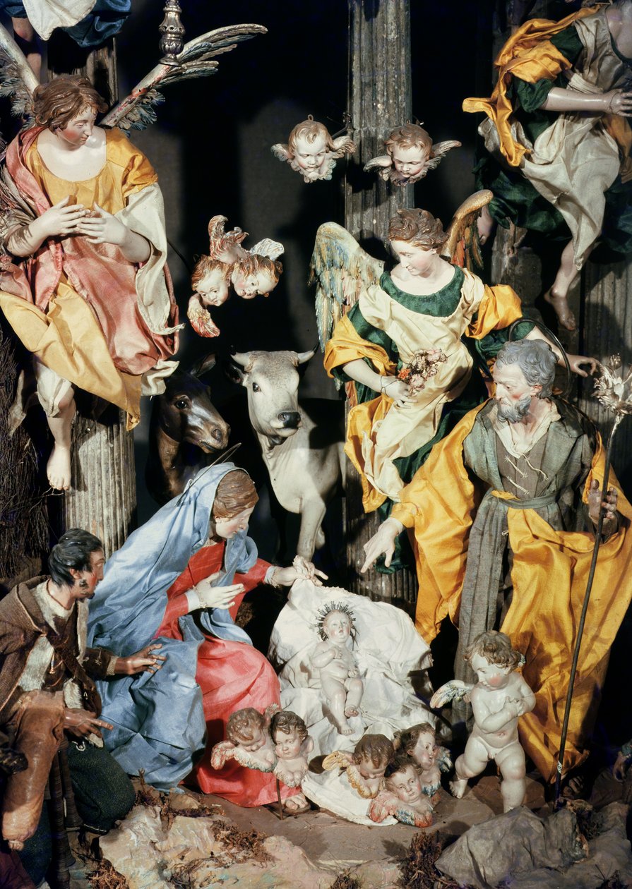 Napolissa valmistettu syntymä, keskiosan yksityiskohta (keraaminen) (katso myös 169014) tekijältä Italian School