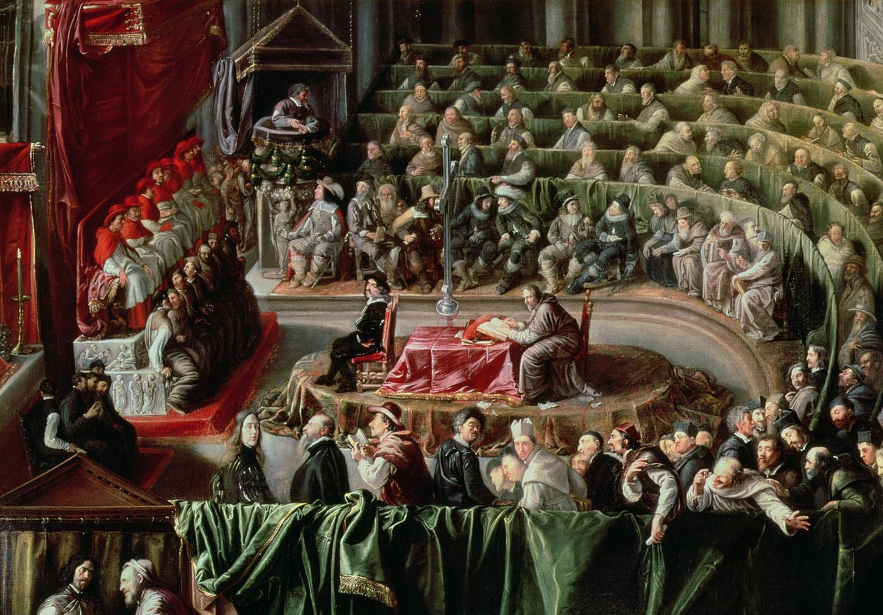 Galileon oikeudenkäynti, 1633 (yksityiskohta 2344) tekijältä Italian School