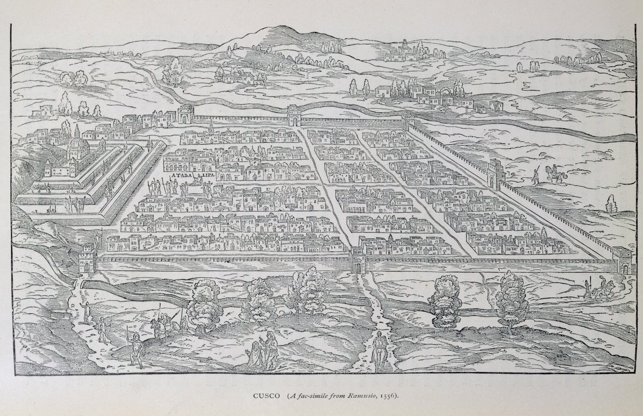 Näkymä Cuscoon, Ramusio-pubista. 1556 tekijältä Italian School