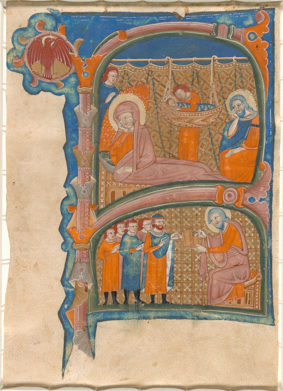 Johannes Kastajan syntymä ja nimeäminen tekijältä Italian 13th Century