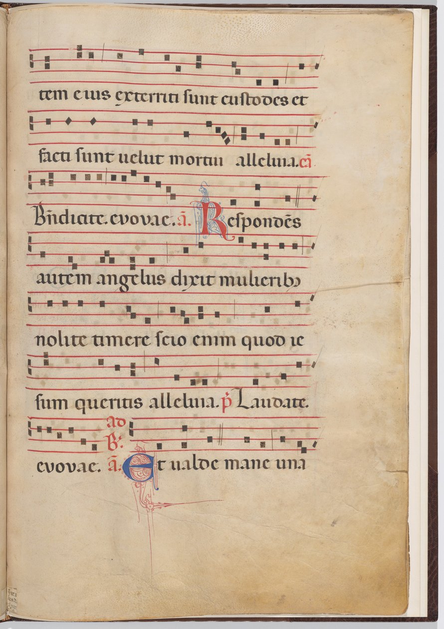 Lehti 4 antifonaalisesta fragmentista tekijältä Italian 13th Century