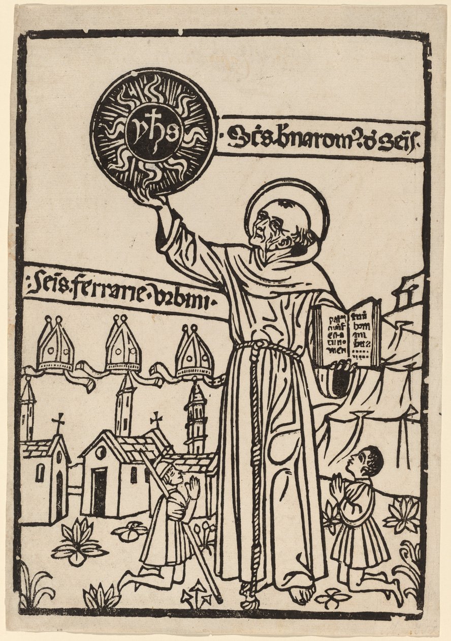 Saint Bernardino Sienasta tekijältä Italian 15th Century