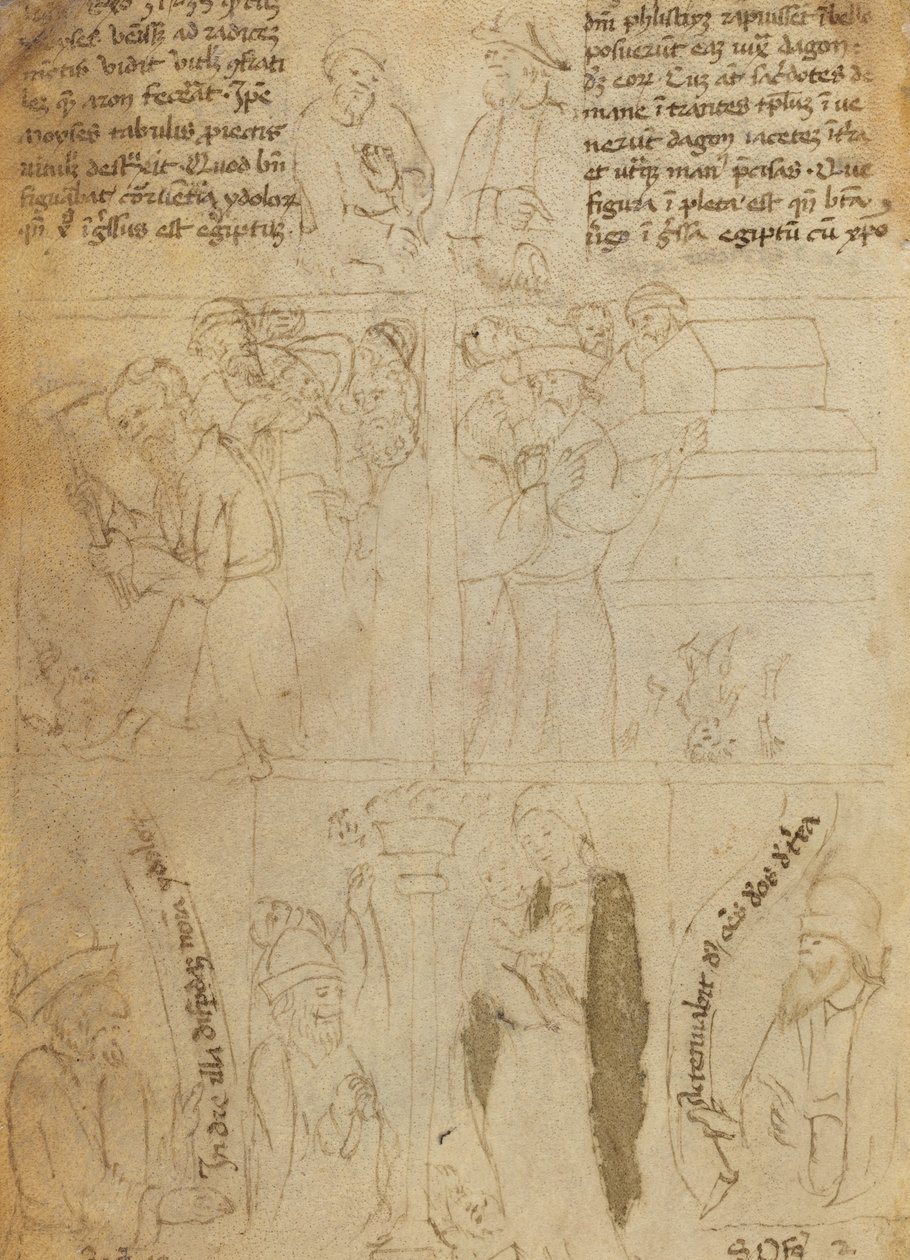Egyptiläisten epäjumalien tuhoaminen [verso] tekijältä Italian 15th Century