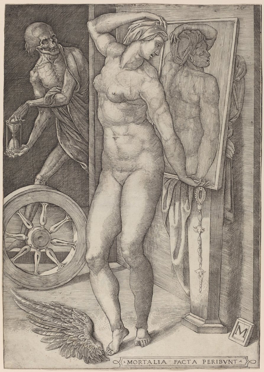 Turhamaisuuden allegoria (naisen yllättävä kuolema) tekijältä Italian 16th Century