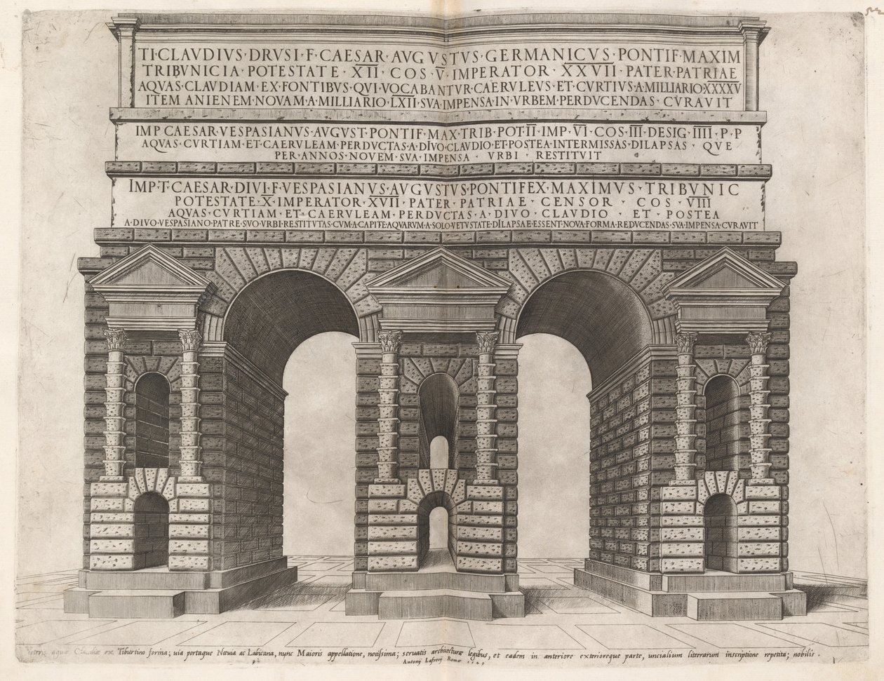 Claudian-akveduktin kaari tekijältä Italian 16th Century