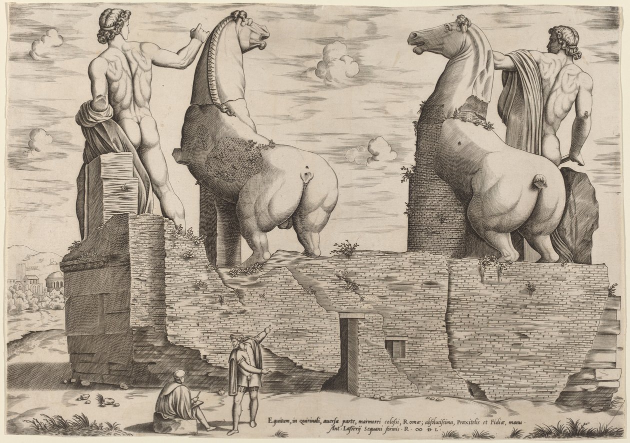 Hevoset, Quirinalessa, vastakkaisella puolella tekijältä Italian 16th Century
