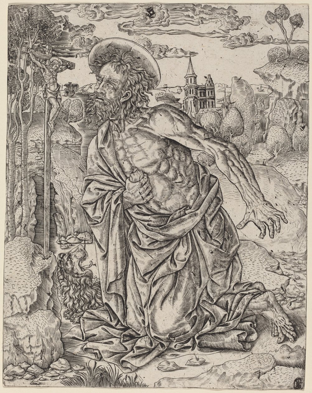 Pyhä Hieronymus katumuksessa tekijältä Italian 16th Century