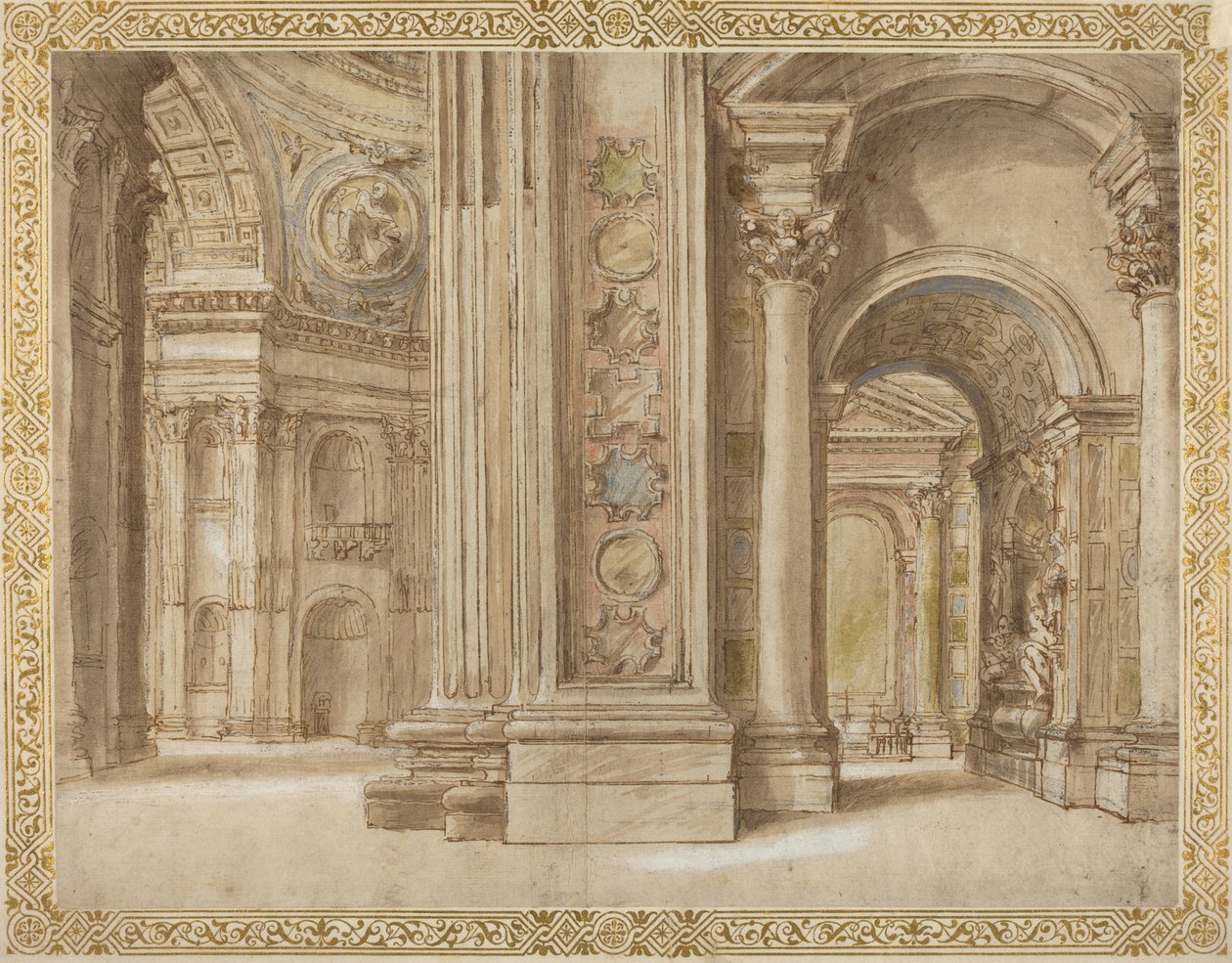 Pyhän Pietarin sisätilat, Rooma tekijältä Italian 17th Century