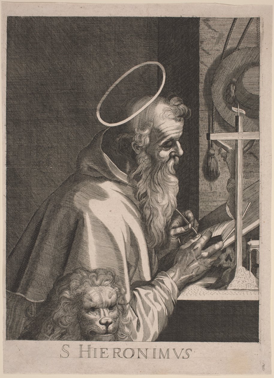 Pyhä Jerome tekijältä Italian 17th Century, after Aegidius Sadeler II
