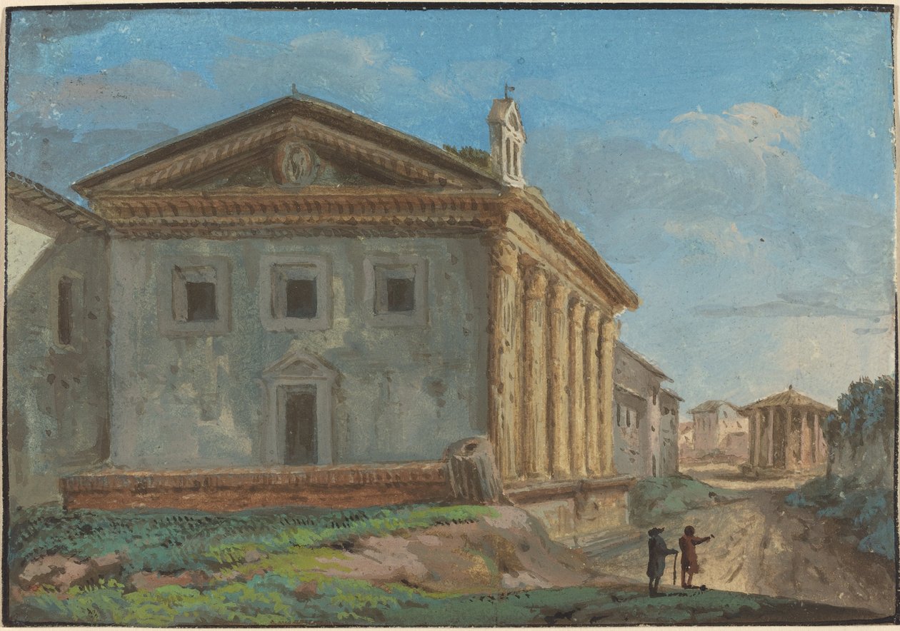 Tempio della Fortuna Virile Tempio di Vestan kanssa kaukana tekijältä Italian 18th Century