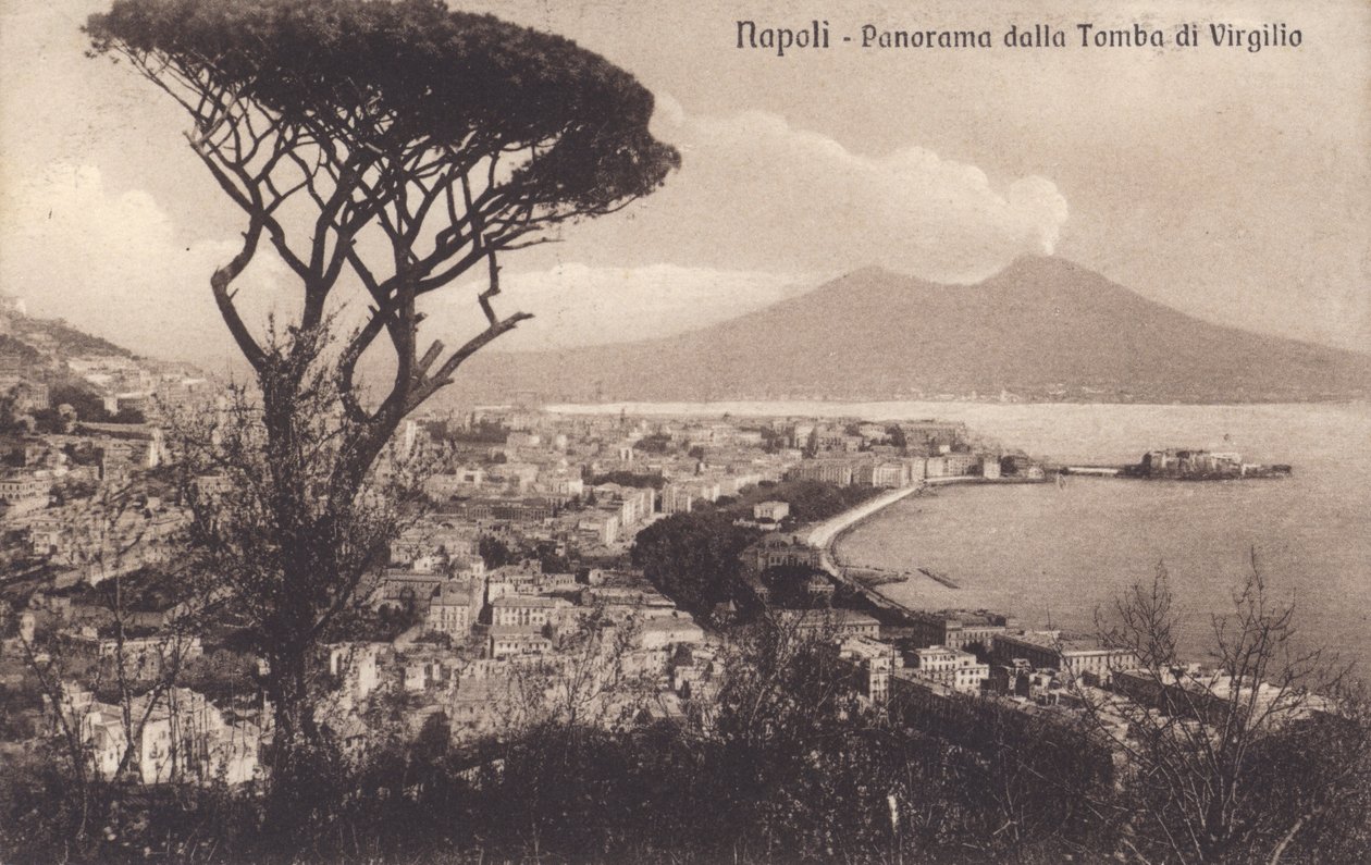 Napoli - Napoli, panoraama Vergiliuksen haudalta (s/w valokuva) tekijältä Italian Photographer