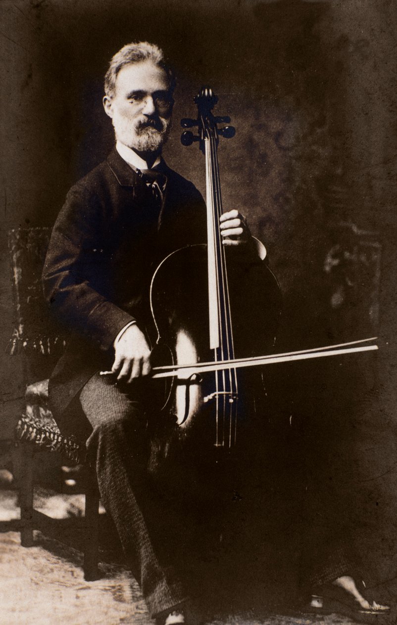 Muotokuva Alfredo Piatista (1822-1901), italialainen säveltäjä ja sellisti tekijältä Italian Photographer