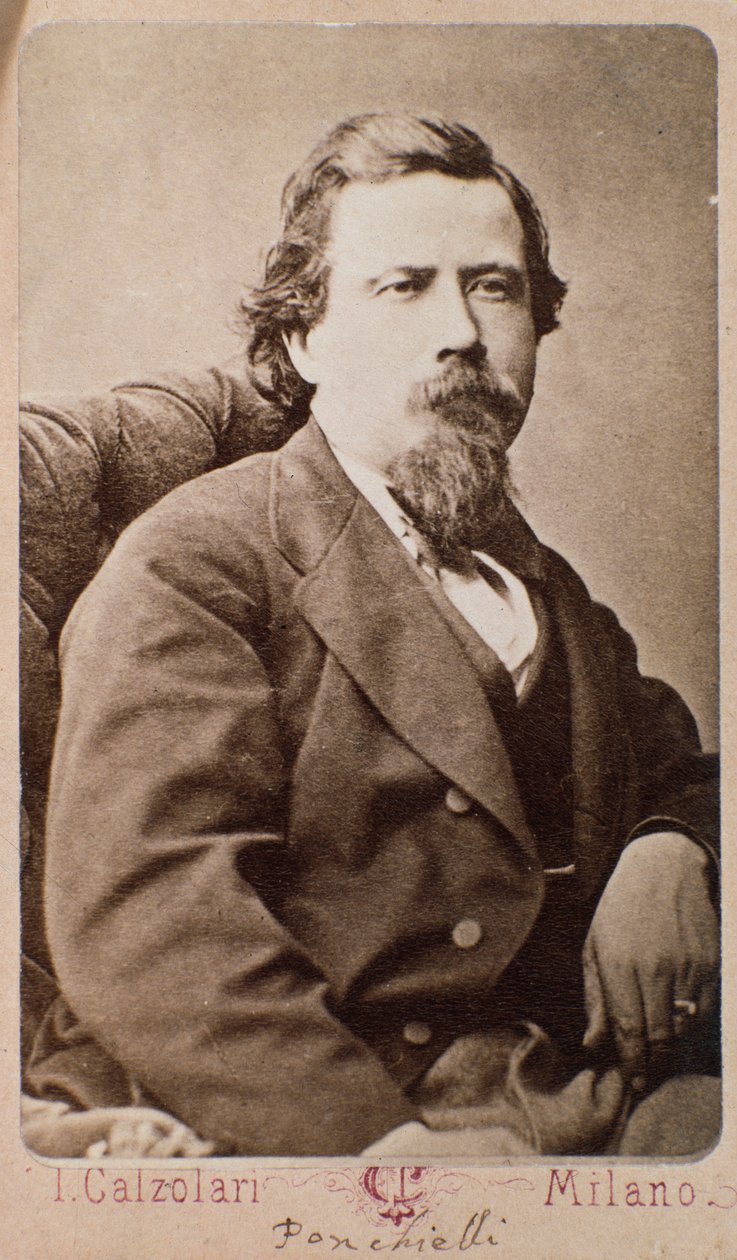 Italialaisen säveltäjän Amilcare Ponchiellin (1834-1885) muotokuva tekijältä Italian Photographer