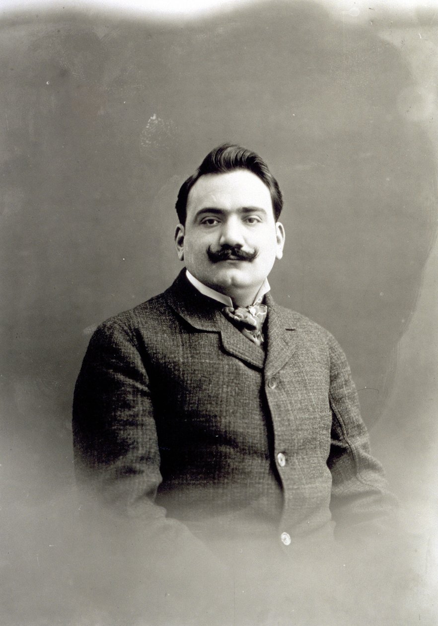 Enrico Caruson muotokuva, n. 1900 tekijältä Italian Photographer