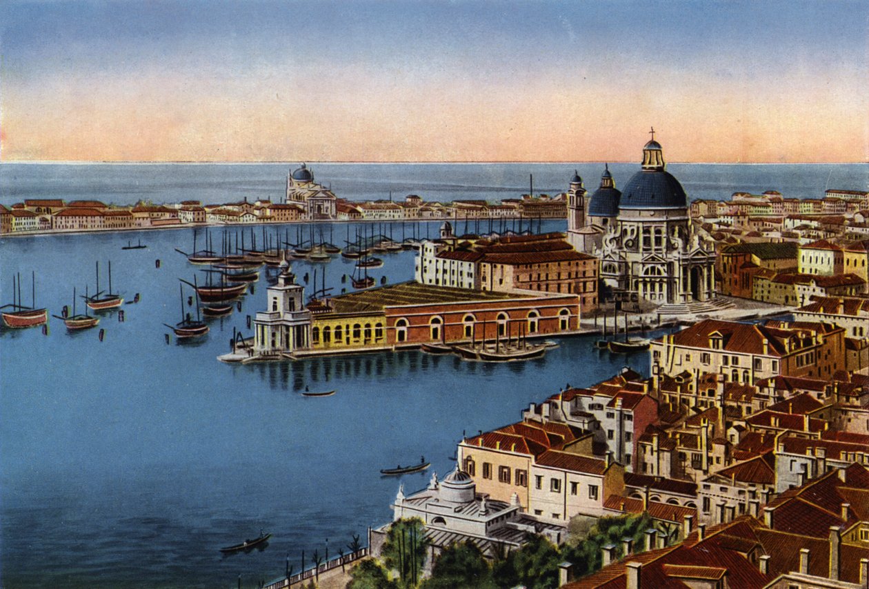 Venezia / Venetsia: panoraama Campanilesta (värillinen kuva) tekijältä Italian Photographer