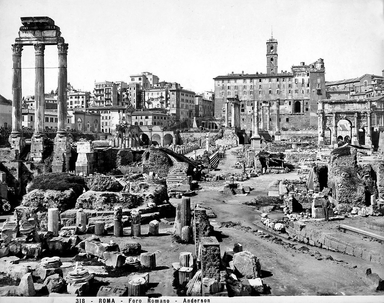 Näkymä Forum Romanumille, noin 1890 tekijältä Italian Photographer