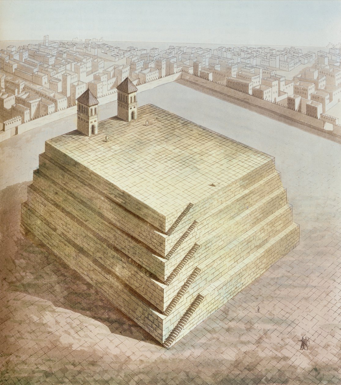 Meksikolainen Teocalli, noin 1820 tekijältä Italian School
