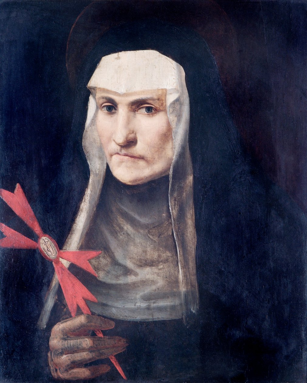 Pyhä nunna, n. 1600 (öljy poppelilevylle) tekijältä Italian School