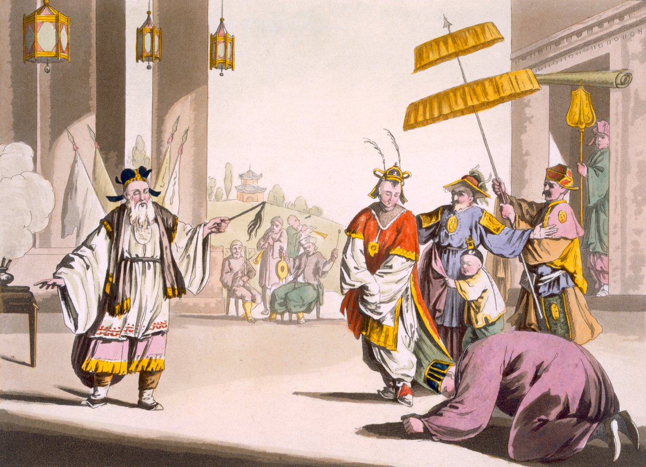 Teatteriesitys ulkoilmassa, noin 1820-30-luvulla tekijältä Italian School