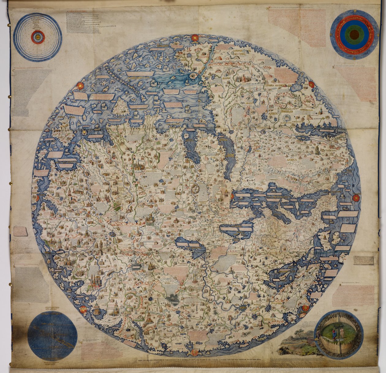 Lisää lunta. 11267 "Suuri tasopallo eli maailmankartta" vuodelta 1459, Mauro Frau tekijältä Italian School
