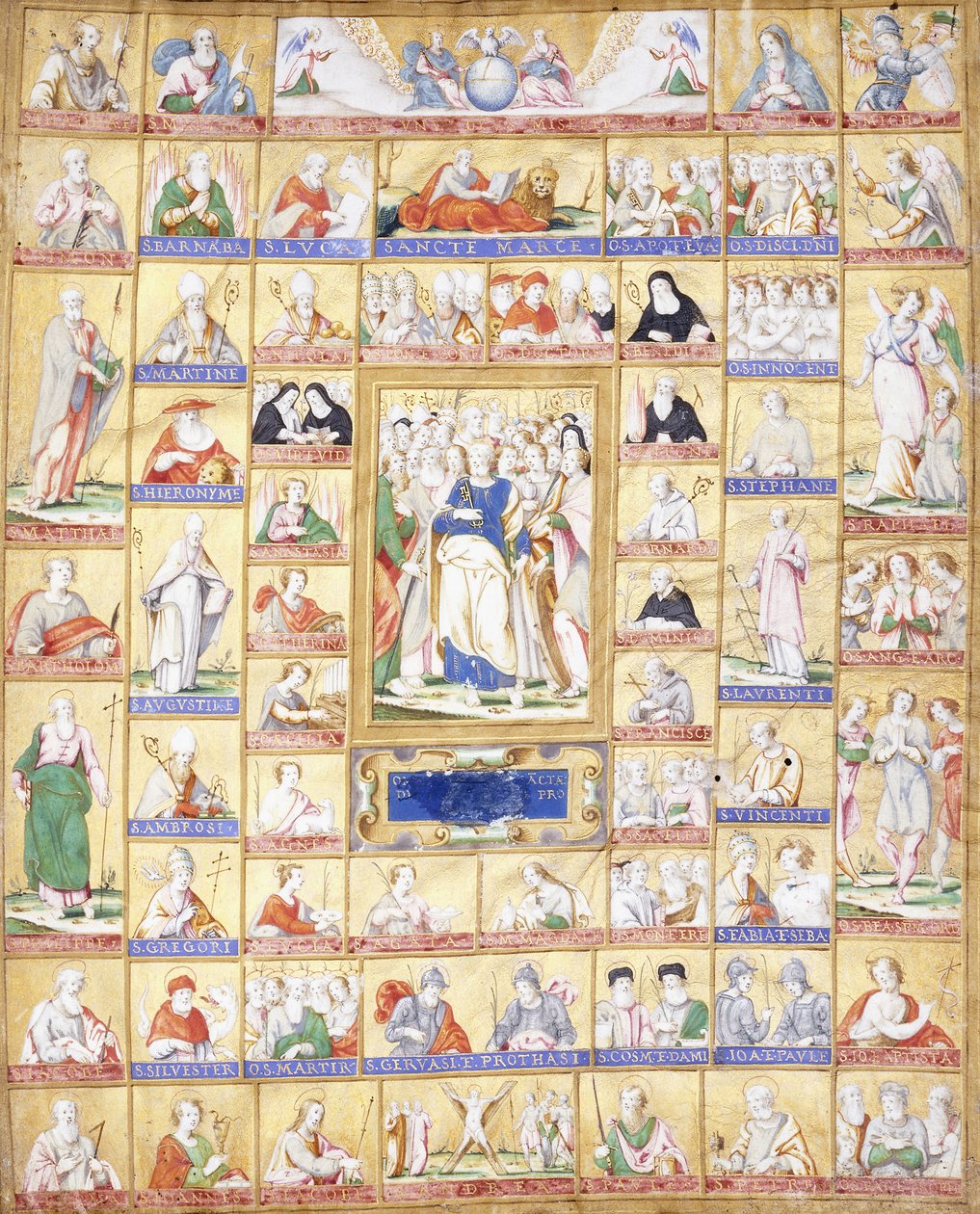 Kaikki pyhät ja Pyhä Pietari keskellä, n. 1560 tekijältä Italian School