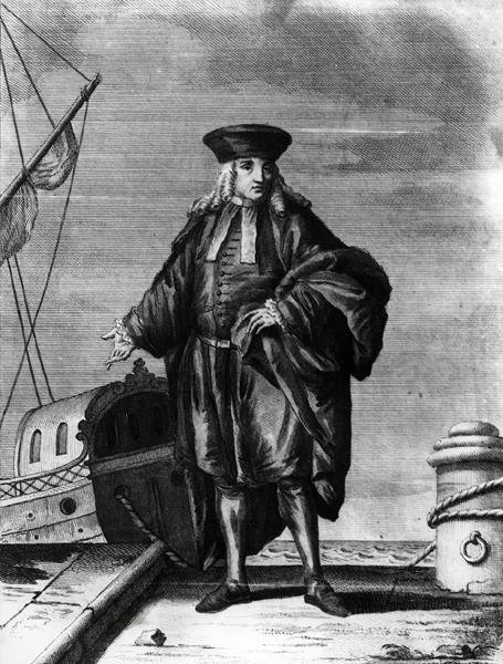 Amiraali Venetsian arsenaalista (kaiverrus) (m/v kuva) tekijältä Italian School