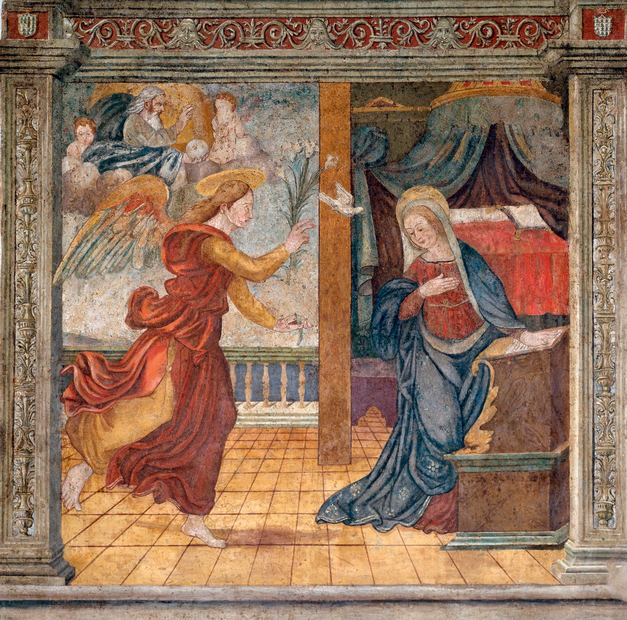Nimetön fresko 1400-luvun lopusta Camerino, Monastero di Santa Chiara tekijältä Italian School