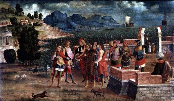 Huonekalut ja erilaiset esineet 1100- ja 1300-luvuilta tekijältä Italian School
