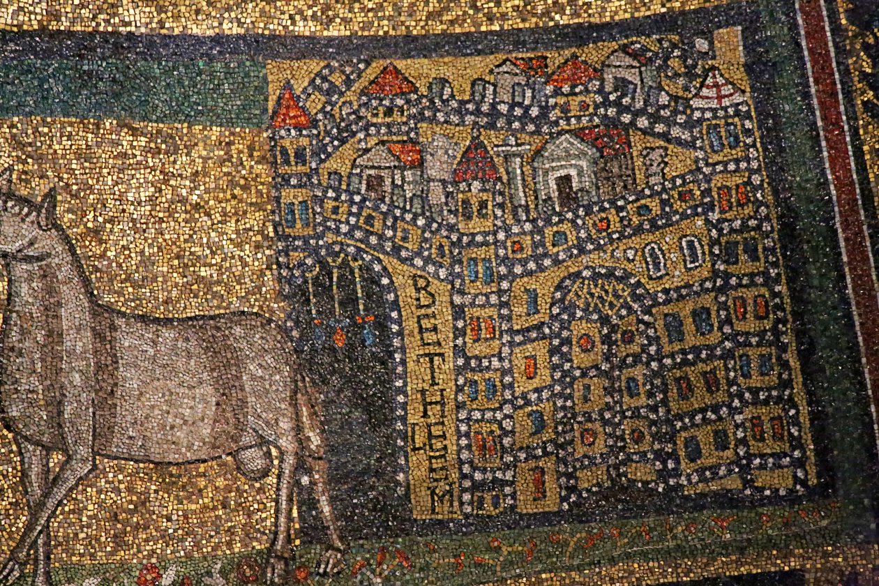 Apside yksityiskohta, Betlehem ja lampaat (mosaiikki) tekijältä Italian School